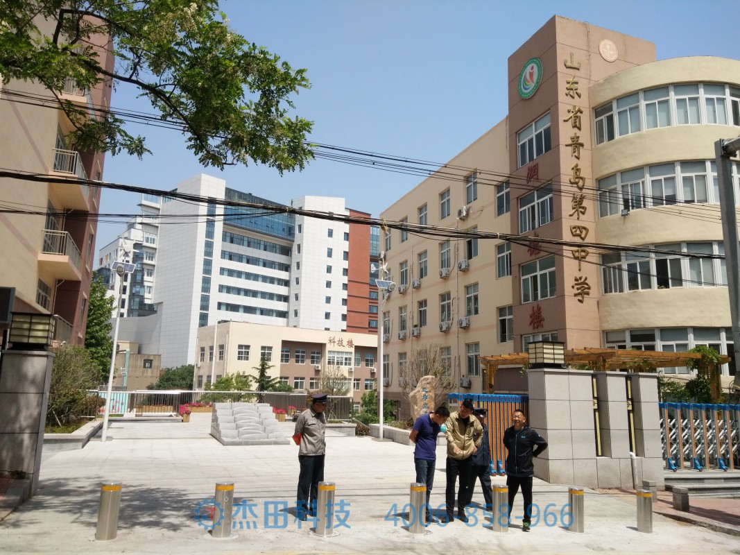 山東青島第四中學升降柱項目